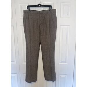 Old Navy Women’s Size 14 Dress Pants Brown White Herringbone Wool Blend Lined